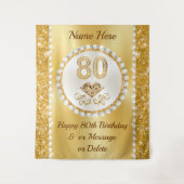 Achtergrond voor 80ste Verjaardag, 80ste Verjaarda Wandkleed (Voorkant)