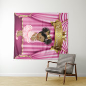 Achtergrond voor Afro-Amerikaans prinsesje baby sh Wandkleed (In Situ (horizontaal))