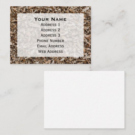 Achtergrond voor anonieme houtsnippers visitekaartje (Voorkant / Achterkant)