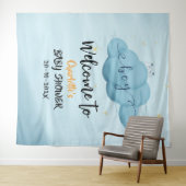 Achtergrond voor babyborrel met waterverf wolken v wandkleed (In Situ (horizontaal))