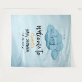 Achtergrond voor babyborrel met waterverf wolken v wandkleed (Voorkant (horizontaal))