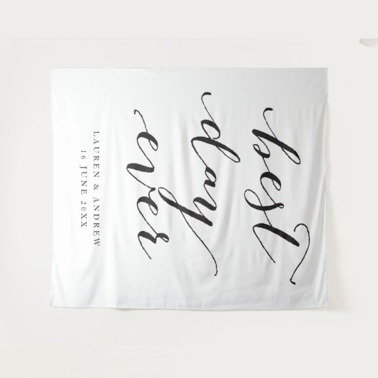 Achtergrond voor beste huwelijksfeestdag wandkleed (Voorkant (horizontaal))