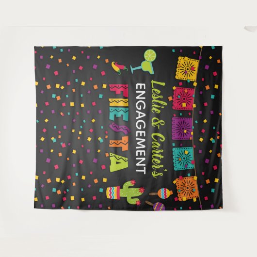 Achtergrond voor bruiloftsfeest Fiesta Wandkleed (Voorkant (horizontaal))