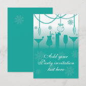 Achtergrond voor cocktail Christmas Party Invitati Kaart (Voorkant / Achterkant)