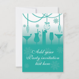 Achtergrond voor cocktail Christmas Party Invitati Kaart
