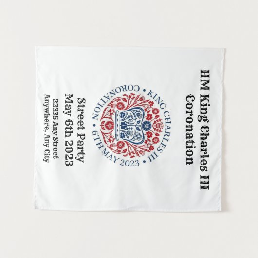 Achtergrond voor de kroning van Koning Charles III Wandkleed (Voorkant (horizontaal))