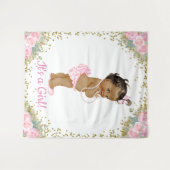 Achtergrond voor een Amerikaanse Afrikaanse babyme Wandkleed (Voorkant (horizontaal))