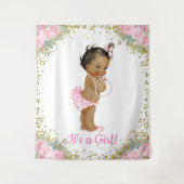 Achtergrond voor een Amerikaanse Afrikaanse babyme Wandkleed (Voorkant)