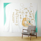 Achtergrond voor een babyshower met een klein pomp wandkleed (In Situ (horizontaal))