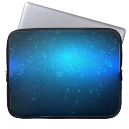 Achtergrond voor elegante Bright Blue Muzieknoten Laptop Sleeve