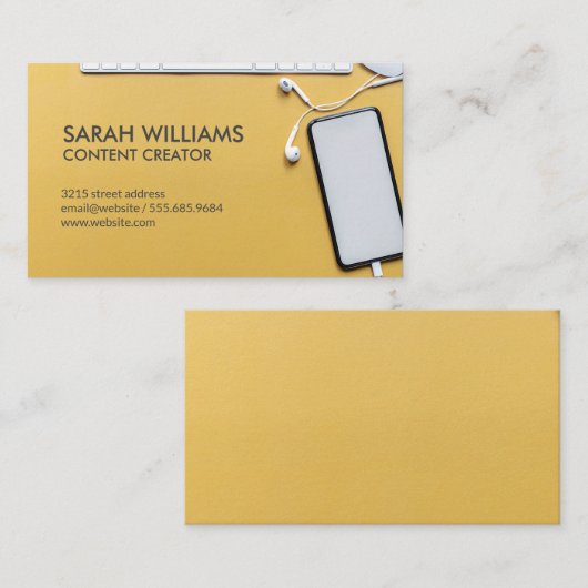 Achtergrond voor elektronische desktopwerkruimte visitekaartje (Voorkant / Achterkant)