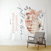 Achtergrond voor 'Fall in Love', pompoen bruidsdou Wandkleed (In Situ (horizontaal))