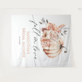 Achtergrond voor 'Fall in Love', pompoen bruidsdou Wandkleed (Voorkant (horizontaal))