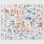 Achtergrond voor fitnesssymbolen cadeaupapier (Vlak)