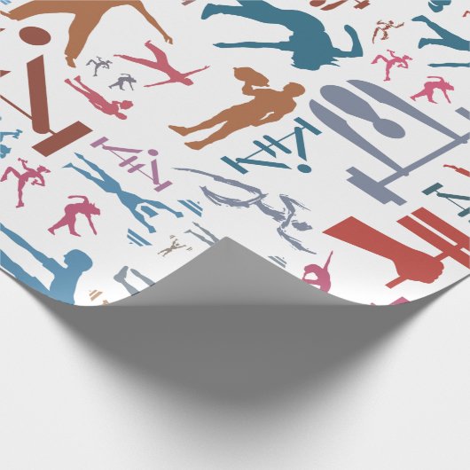 Achtergrond voor fitnesssymbolen cadeaupapier (Hoek)