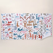 Achtergrond voor fitnesssymbolen strandlaken (Voorkant)