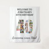 Achtergrond voor fotocollage 40e verjaardagsfeestj wandkleed (Voorkant)