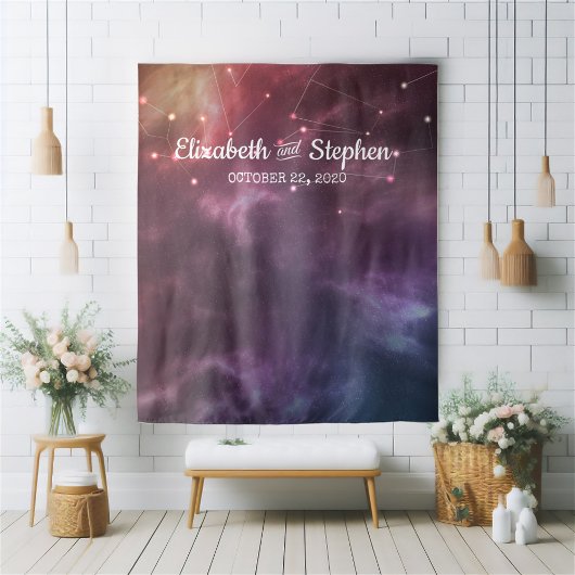 Achtergrond voor fotohokje op bruiloften met sterr wandkleed