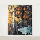 Achtergrond voor Happy Halloween fotohokje Wandkleed (Voorkant)