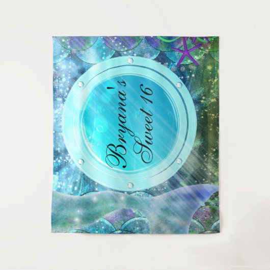 Achtergrond voor Mermaid Tail Enchanted Ocean Port Wandkleed (Voorkant)