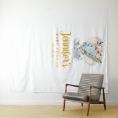 Achtergrond voor olifant baby shower, foto booth p wandkleed (In Situ (horizontaal))
