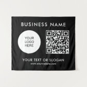 Achtergrond voor Party Event Seminar Logo Tekst QR Wandkleed (Voorkant (horizontaal))