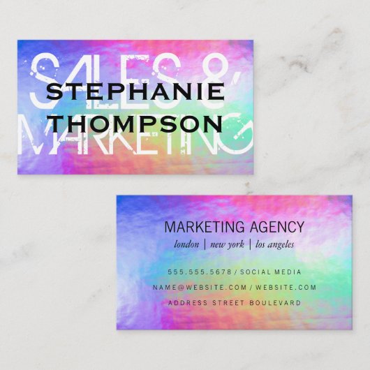 Achtergrond voor pastelkleurstraal visitekaartje (Voorkant / Achterkant)