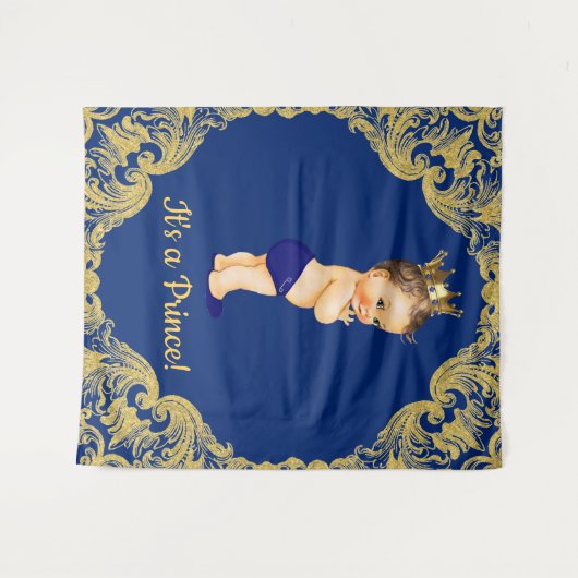 Achtergrond voor Prince Baby Shower Wandkleed (Voorkant (horizontaal))