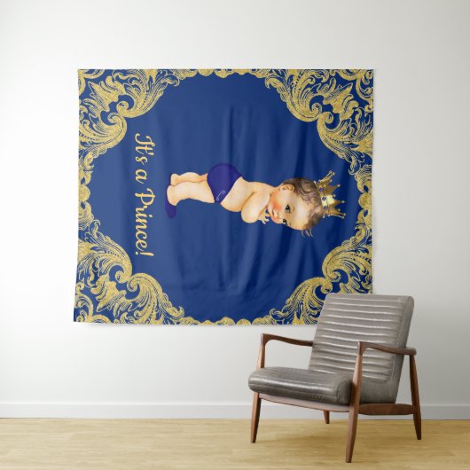 Achtergrond voor Prince Baby Shower Wandkleed (In Situ (horizontaal))