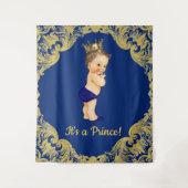 Achtergrond voor Prince Baby Shower Wandkleed (Voorkant)