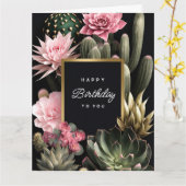 Achtergrond voor Succulent en bloemen Kaart (Gele Bloem)