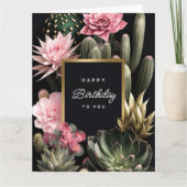 Achtergrond voor Succulent en bloemen Kaart (Voorkant)