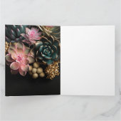 Achtergrond voor Succulent en bloemen Kaart (Binnen)