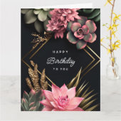 Achtergrond voor Succulent en bloemen Kaart (Gele Bloem)