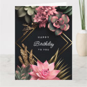 Achtergrond voor Succulent en bloemen Kaart (Voorkant)