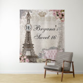 Achtergrond voor Sweet 16-feest met roze rozen in  Wandkleed (In situ)