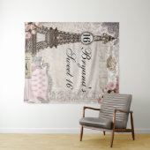 Achtergrond voor Sweet 16-feest met roze rozen in  Wandkleed (In Situ (horizontaal))