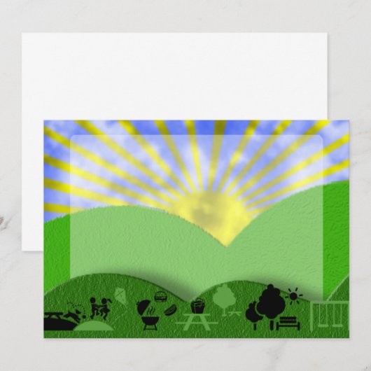 Achtergrond voor uitnodiging voor buitengebruik (Voorkant / Achterkant)