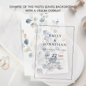 Achtergrond voor Vellum Blue Foliage Wedding Kaart