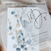 Achtergrond voor Vellum Blue Foliage Wedding Kaart