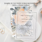 Achtergrond voor Vellum Tinted Florals Wedding Kaart