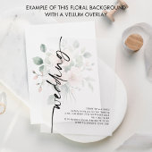 Achtergrond voor Vellum Tinted Pink Florals Weddin Kaart