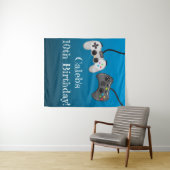 Achtergrond voor verjaardagsfeestje van gamer met  wandkleed (In Situ (horizontaal))