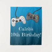 Achtergrond voor verjaardagsfeestje van gamer met  wandkleed (Voorkant)