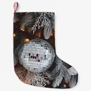 Achtergrond voor versieringen met kerstlicht kleine kerstsok