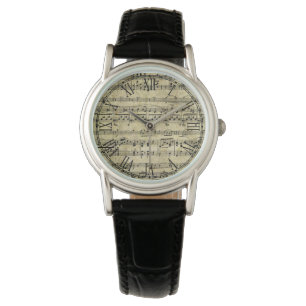 Achtergrond voor Victoriaans muziekblad Horloge