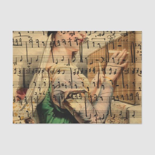 Achtergrond voor Victoriaans muziekblad Tissuepapier (Voorkant)