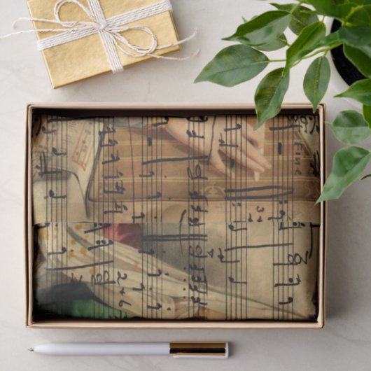 Achtergrond voor Victoriaans muziekblad Tissuepapier (Geschenk)