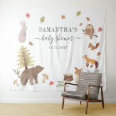 Achtergrond voor Woodland Animals Baby Shower Foto Wandkleed (In Situ (horizontaal))