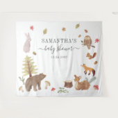 Achtergrond voor Woodland Animals Baby Shower Foto Wandkleed (Voorkant (horizontaal))